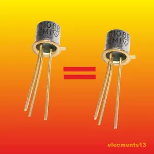 BC108B CEMI MATCHED PAIR by hFE SILICON NPN GOLD-PLATED TRANSISTORS 0.3W 0.1A - Picture 1 of 3