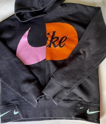 Nike Youth Girl JDIY Split Pill Black Hooded Pullover Graphic Print Size XL - Image 1 of 4