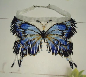 Choker. Handmade Beaded Necklace , Ukrainian Gerdan, Butterfly, Vyshyvanka. #32 - Picture 1 of 8