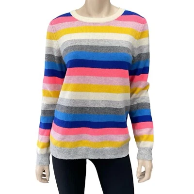 Suéter J Crew Mujer Manga Larga Mediana Rayas Mezcla Lana de Cordero Multicolor Foto 1 de 4