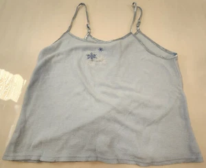 Classic Elements Womens Blue Tank Top Size L/G L Large Snowflake Design Tanktop - Picture 1 of 5