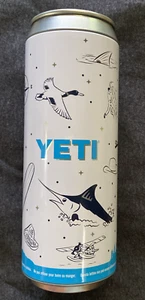 Yeti Stash Storage Can 12 Ounces Tall Slim Metal Can White & Blue Nature Scenes - Imagen 1 de 7