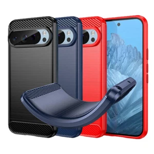 TPU Carbon Case für Google Pixel 9 9 Pro Fiber Brushed Schutz Hülle Gebürstet - Bild 1 von 14