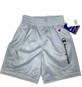 CHAMPION NWT Athleticwear Boy's Mesh Pull-on Shorts Grey with Logo Graphics Sz 4 - Picture 1 of 5
