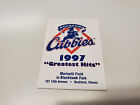 Horaire de poche de baseball mineur JS15 Rockford Cubbies 1997 - AAA