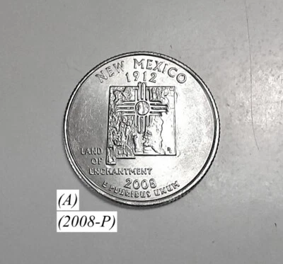 2008-P- NEW MEXICO STATE QUARTER FROM A US MINT ROLL C- NGC PRICE CHARTS  (A) - Image 1 of 4