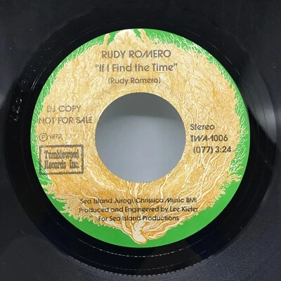 RUDY ROMERO {Pop Rock 45} IF I FIND THE TIME (stereo) / (mono) promo ♫ hear - Image 1 of 2