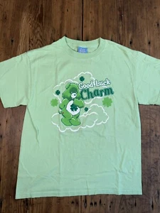 🔥Vintage 🔥Care Bears T-shirt Medium Green Good Luck Charm Bear Made In USA - Picture 1 of 8