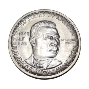 1949 D BOOKER T. WASHINGTON MEMORIAL SILVER HALF DOLLAR #6093 - Picture 1 of 2