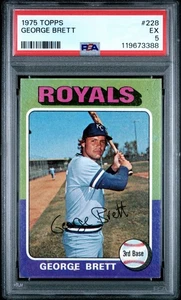 1975 Topps George Brett #228 Kansas City Royals HOF PSA EX 5 - Picture 1 of 2