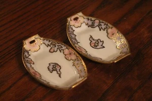 2 passende Nippon offene Salzkeller handbemalt verziert - Bild 1 von 5