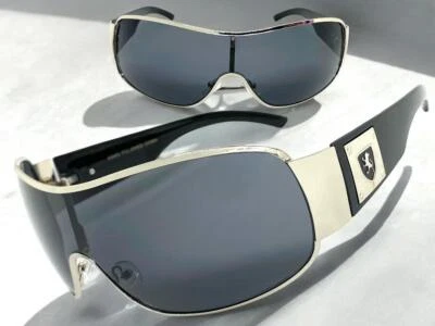 Gafas de sol contemporáneas elegantes modernas deportivas envolventes escudo elegantes de moda para hombre Foto 1 de 4