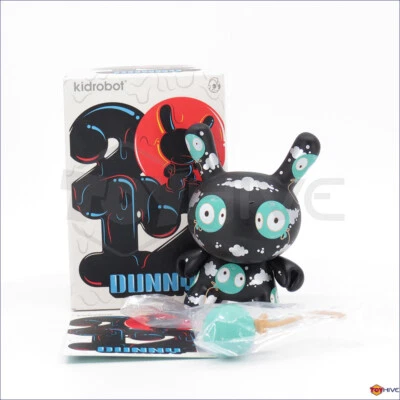 Kidrobot Dunny 2012 series - Black Wiggle Land Tara McPherson CHASE 3" figure	 - Image 1 of 2