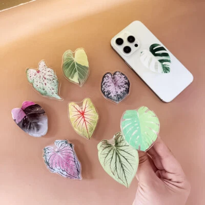 9PCS Leaves Finger Grip Leaf Desktop Collapsible Kickstand Holder for Cell Phone - Image 1 of 4