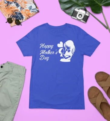 Happy Mother's Day T-shirt Family Mummy Kids Love Mom Celebration Party Gifts - Image 1 of 4