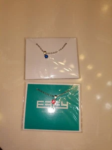 New In Package - Effy Sterling Silver Necklace & Pendant with Stone - Blue Red - Picture 1 of 3