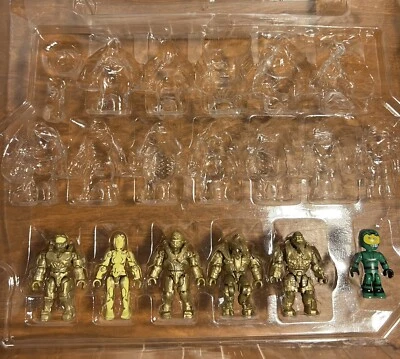 Mega Construx Pro Builders Halo 20th Anniversary Gold Figs And Mister Chief Only - Image 1 of 4