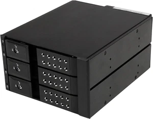 Fond de panier 3 baies échangeable à chaud pour disque dur 3,5 pouces SAS II/SATA III - 6 Gbit/s - plateau en aluminium - Photo 1/7