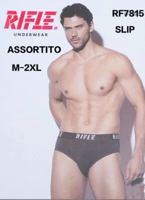 6 SLIP MUTANDE UOMO RIFLE ART. RF7815 IN COTONE ELASTICIZZATO ELASTICIZZATO
