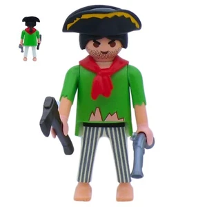 Playmobil figura pirata verde ropa rota hacha pistola barco isla suelto - Imagen 1 de 1