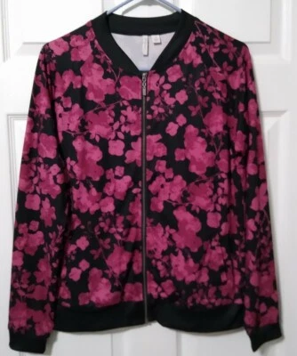 Chaqueta deportiva para mujer C Active floral negra y rosa pequeña. Euc Foto 1 de 4