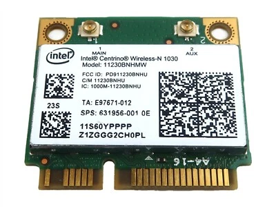 HP G4 G6 DM1 DV4 DV6 DV7 INTEL 11230BNHMW WIFI MINI-PCI WIRELESS CARD 631956-001 - Image 1 of 2