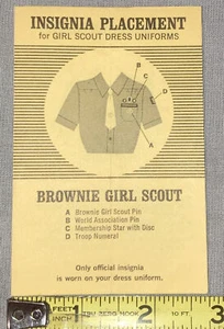 Vintage Girl Scout dress uniforms insignia placement small card - Picture 1 of 2