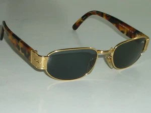STING ITALY MOD. 4136 COL.1 59 GOLD/TORTOISE GREEN CRYSTAL SLEEK SUNGLASSES MINT - Picture 1 of 7