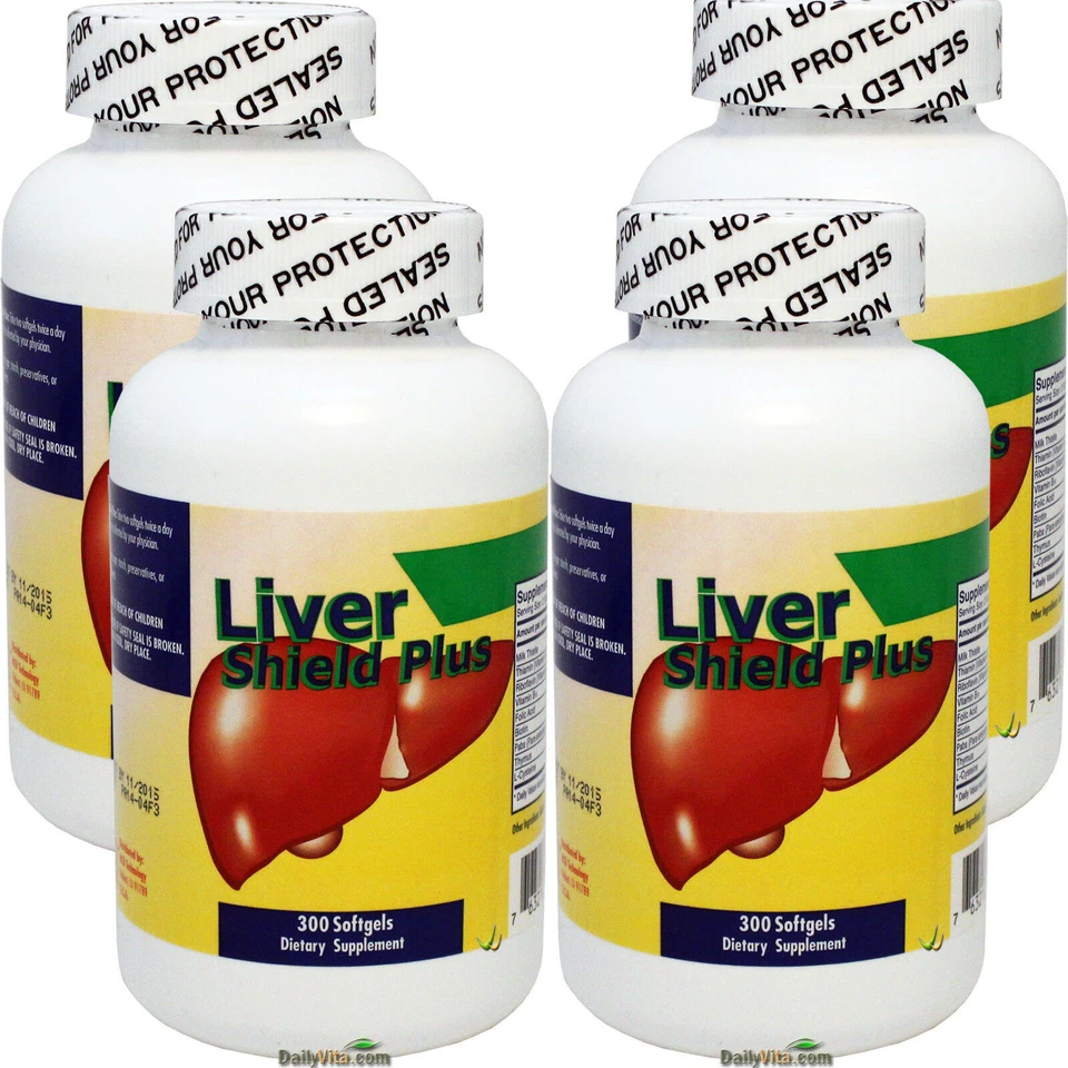 4 x Escudo Hígado Plus Silimarina Cardo Mariano 300 Cápsulas Blandas Apoyo Hígado Saludable Foto 1 de 1