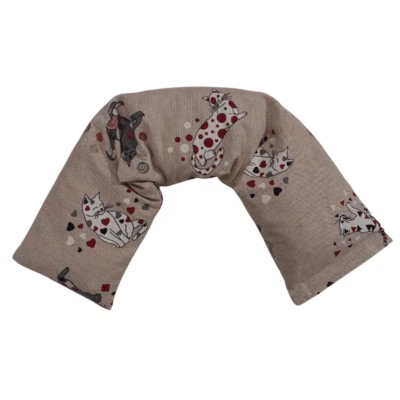 ERBORISTERIA VITA Fascia con semi di lino scaldacollo per cervicale (58x12cm) - Gatto Pitagora