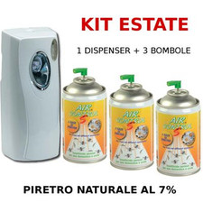 Kit Air Control S insetticida estratto di piretro 50% n.3 bombole+ 1 dispenser