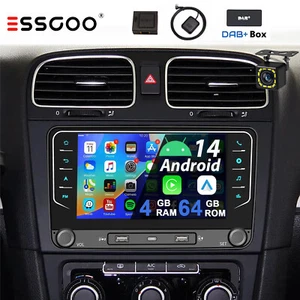 4+64G DAB+CAM Android 14 CarPlay Autoradio NAV WiFi Für VW GOLF 5 6 Touran Jetta - Bild 1 von 17