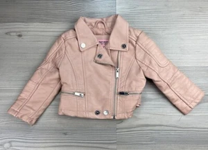 Urban Republic Girls Collection Faux Leather Moto Jacket Blush Rose Baby Sz 12M - Picture 1 of 5