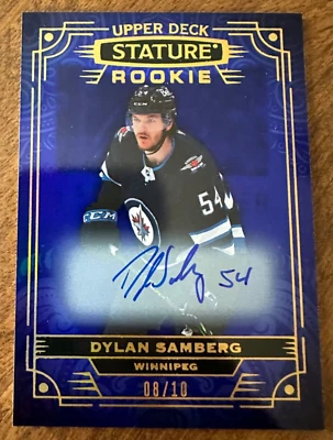2022-23 Upper Deck Stature Dylan Samberg Rookie Auto /10 Winnipeg Jets Auto - Image 1 of 4