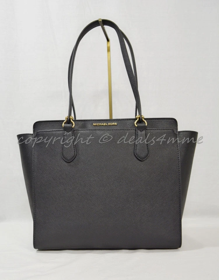 Michael Kors Black Saffiano Leather Large Convertible Tote Purse