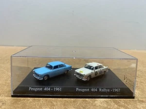 UNIVERSAL HOBBIES PEUGEOT 404 1961 PEUGEOT 404 RALLYE 1967 EN BOITE 1/86 C3 - Imagen 1 de 5
