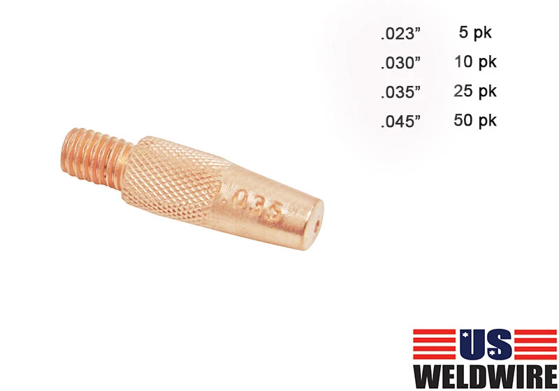 USWELDWIRE 186419 186406 Mig Contact Tips fit Miller Spoolmate 100 185 Hobart Spool Gun