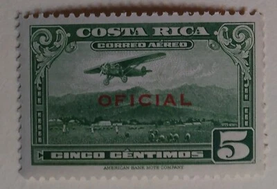 Costa Rica Official Airmail Stamp, 1934, sc#CO1, Mint, NH, OG - Image 1 of 2