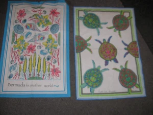 Barbara Finsness  The Island Shop Bermuda Tea Towels - Picture 1 of 5