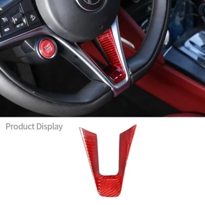 Embellecedores de volante de coche de fibra de carbono para Alfa Romeo Giulia Stelvio 2017-2019 Foto 1 de 2