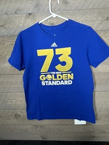 Golden State Warriors 73 Wins New Gold Standard Youth Large Adidas Go To Tee NBA - Picture 1 of 3