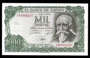 Spanien 1971 (1974) 1000 Peseten P154 - vz Bank of Spain Gedenkmünze - Bild 1 von 2