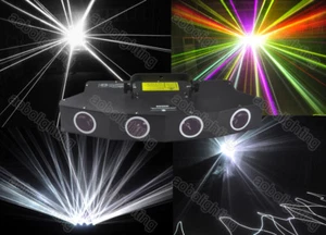 DJ Stage Laser Lights 4 Lens White RGB Beam Lasers Bar Club Disco Laser Lighting - Picture 1 of 9