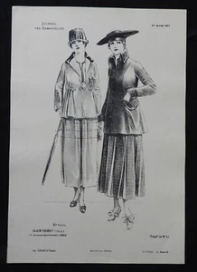 Gravure ancienne MODE / Supplément Journal des Demoiselles 1917 ** B2 - Foto 1 di 2