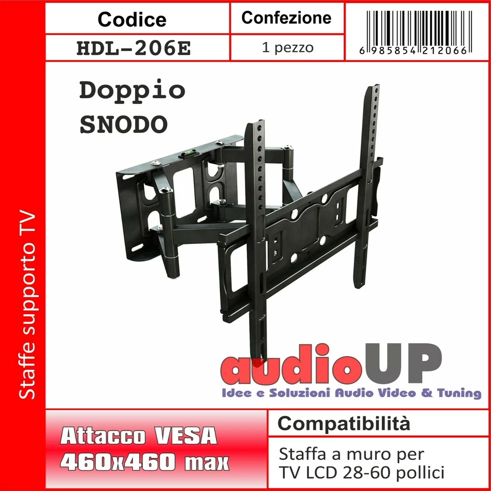 Vidoelettronica Supporto Staffa da Parete per Televisore TV LCD TFT Plasma 32-55"