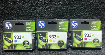 Geniuine HP 933XL Color Ink Set Cyan Magenta Yellow Dater: 2022 & 2023 - Image 1 of 3