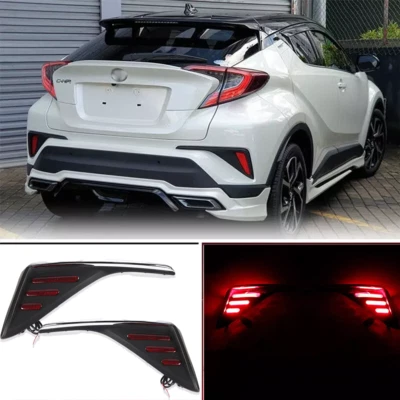 For 2016-2021 Toyota CHR C-HR Pair Rear Bumper Reflector Brake Light Lamp Pair - Image 1 of 4