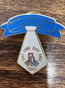 2002 Salt Lake City SLC Winter Olympic Holiday Pin Father's Day 1997 Neck Tie - Picture 1 of 6