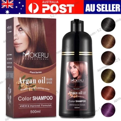 MOKERU 500ML Instant Hair Dye Shampoo Natural Plant Essence Argan Oil 5 Colors - image 1 of 4