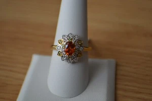 1.65ct AAAA Mandarin Fanta Garnet / Multigem Ring 18k YG over Fine Silver Sz 9 - Picture 1 of 13